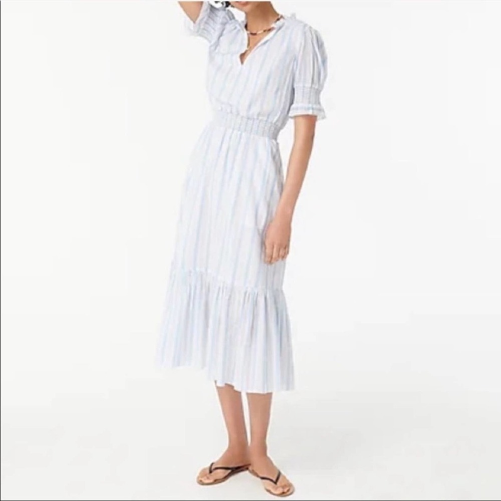 J. Crew Smocked Ruffle Dress